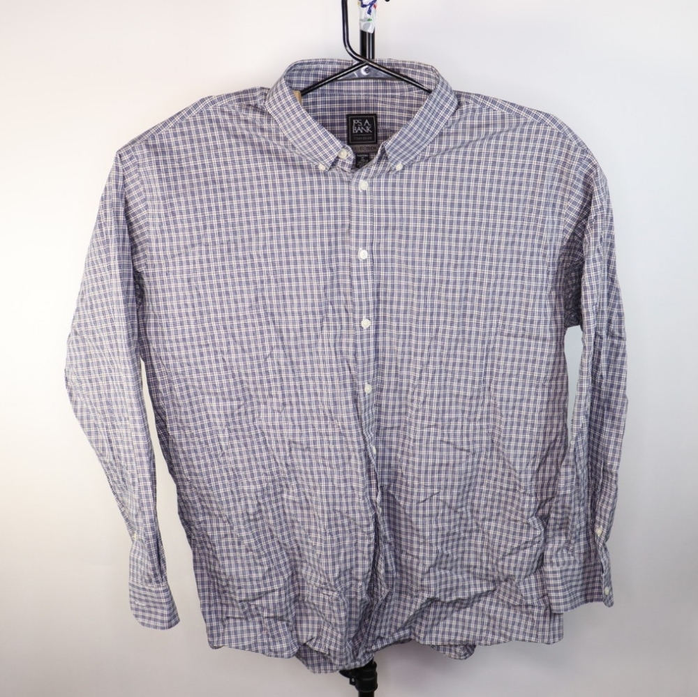 Jos. A. Bank Blue Button Down Dress Shirt Long Sleeve Mens Size 2XL
